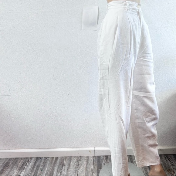 Vintage Amanda Smith Pure Linen white high rise pants size:10 - Picture 14 of 15